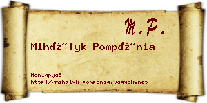 Mihályk Pompónia névjegykártya